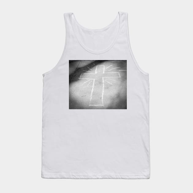 Sidewalk Chalk Cross Tank Top by Ckauzmann